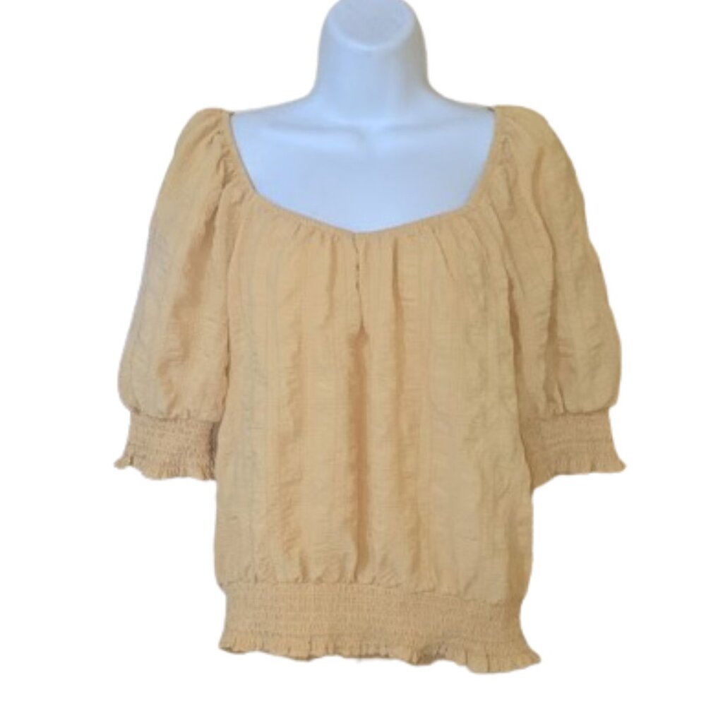 --- Yellow Blouse Top Fits Medium Large